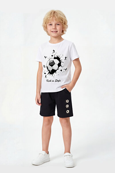 FYK KİDS Σετ για αγόρια με στρογγυλή λαιμόκοψη, καλοκαιρινό σχέδιο ποδοσφαίρο...