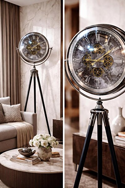 MARS CONCEPT 169 Cm Tripod Ayaklı Hareketli Çark Mekanizmalı Dekoratif Saat –...