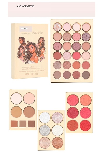 aks kozmetik 43 Renkli Çok Fonksiyonlu Kitap Şeklinde Makyaj Seti