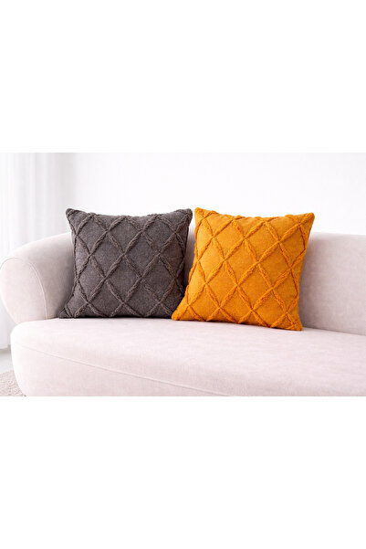 SWITA Διπλό Διακοσμητικό B Μοτίβο ρόμβου K Λινό Υφασμάτινο K Θήκη διακοσμητικ...