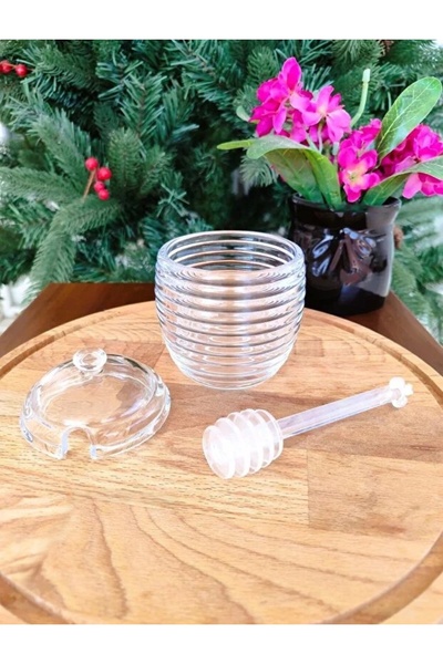 Madame Coco Lorenzo Glass Honey Jar with Spoon - 240ml - 1 Piece