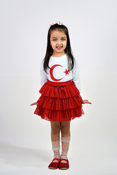 DUCA KIDS Set din două piese pentru fete Ay Yıldız cu imprimeu cu tricou cu m...