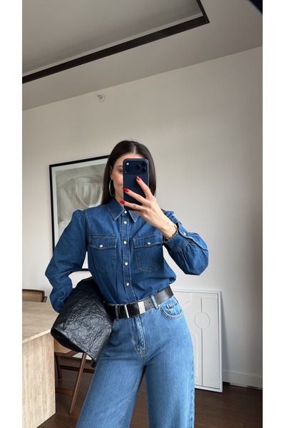 sinemkivanc co MAVİ DENİM GÖMLEK