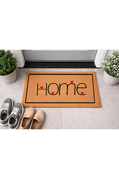 Borambalaj Doğal Koko Paspas,40x60 Cm Kıl Kapı Önü Paspası Home Desen