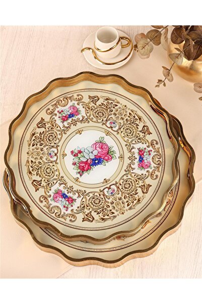 Paçi Royal Charme Sarissa 2’li Dekoratif Tepsi 36 & 40 cm Yaldızlı