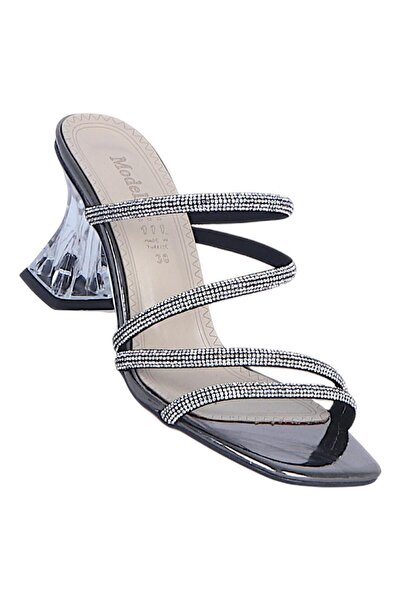 Ayakcenter Byn Ayışığı By24 Silver Women's 7cm Heels Slipper