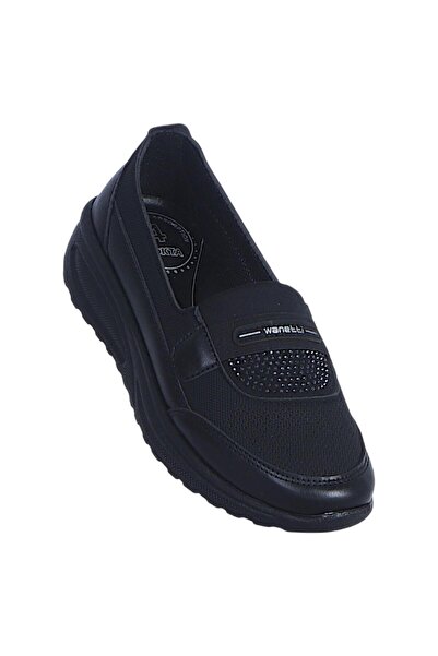 Ayakcenter Pantofi de damă Wanetti 311 Sanded Black Daily balerini