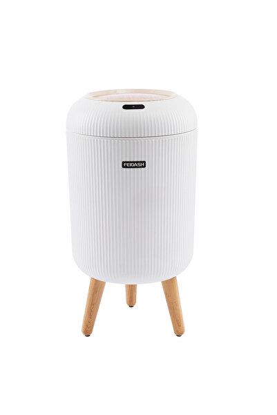 silabor Su Geçirmez Pilli Sensörlü Çöp Kovası Ayaklı Beyaz Renk 10 Litre Çöp ...