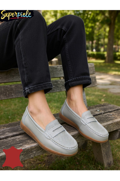 ANGEL BLUE Women's Loafers Soft Natural Leather with Flexible Low Sole