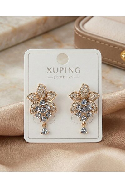 Majesteel -Xuping Vip Zircon Blue Flower Gold Stainless, Tarnish Resistant Si...