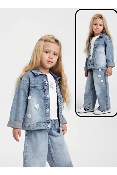 Escabel Flower Decorated Denim Coat