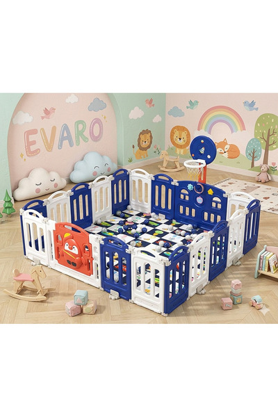 EVARO "renkli Penguen Kapılı Oyun Alanı – Güvenli ve Eğlenceli Bir Dünya!" (K...