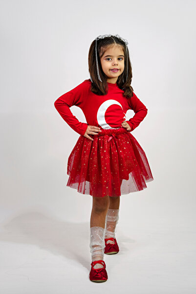 DUCA KIDS Set din două piese: tricou cu mânecă lungă pentru fete Ay Yıldız cu...