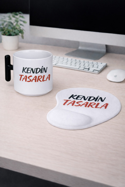 cekud tasarım baskı Kişiye Özel Siyah T Kulp Kupa Bardak & Bilek Destekli Mou...