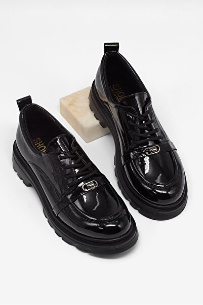 Tonny Black Γυναικεία μαύρα λουστρίνια άνετα παπούτσια με θερμομονωτική σόλα ...