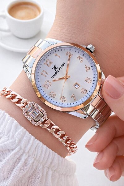 Daniel Klein Retro Calendar Numeral Steel Cord 30 Mt Water-Resistant Women Wr...