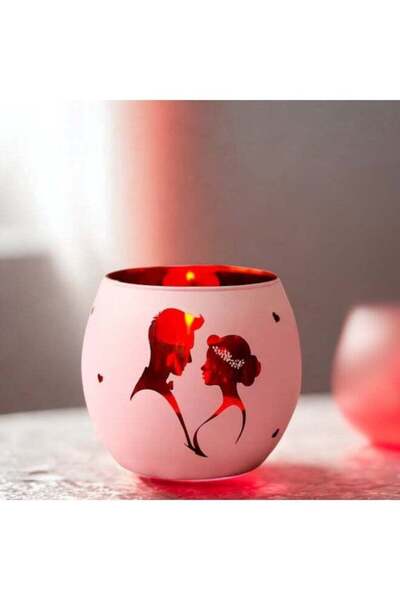 Generic Romantic Couple Silhouette Candle Holder