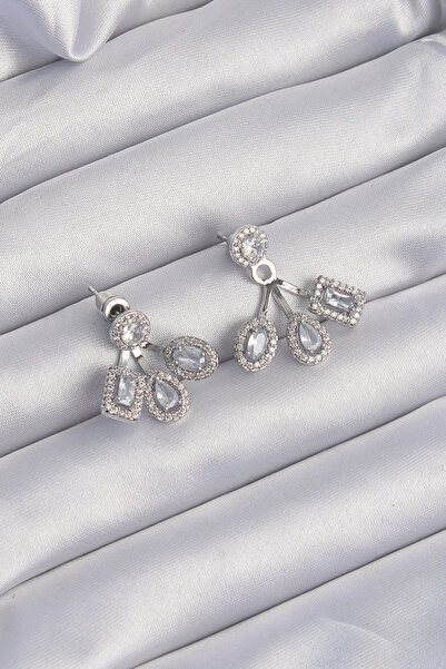 online kapsulavm avm alışveriş Brass Silver Color Zircon Stone Geometric Mode...
