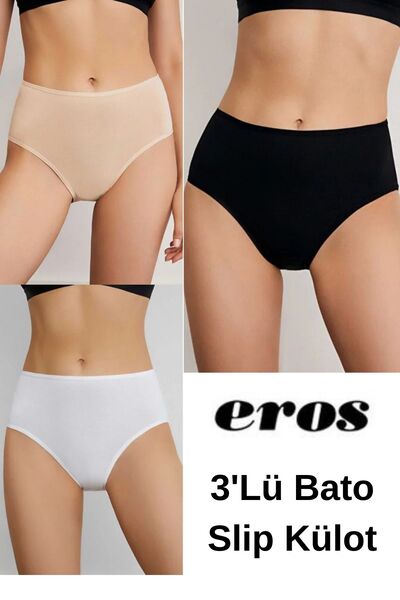 Eros Pijama Eros 3-Piece Bato Women's Slip Panties Oversized Wide Size