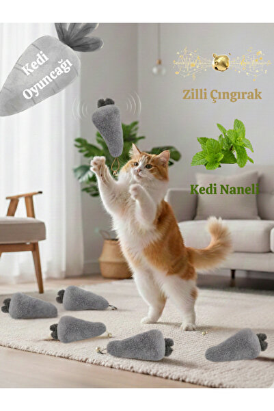 Komano Pontika Cat Toy with Bell, Catnip and Plush Rattles, Teeth Cleaner and...