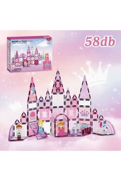 scntoys Manyetik Yapı Blokları Çocuklar İçin Renkli 3 Boyutlu 58 Parça Manyet...