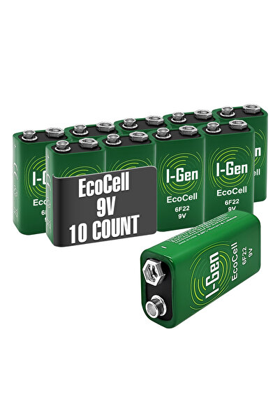 I Gen 6F22 Ecocell 9V Pil 9 Volt Kare Pil 10'Lu Paket