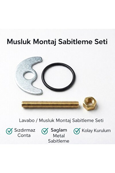 Öztürk Musluk Montaj Sabitleme Seti | Ay Takımı | Lavabo Batarya Sabitleme Ap...