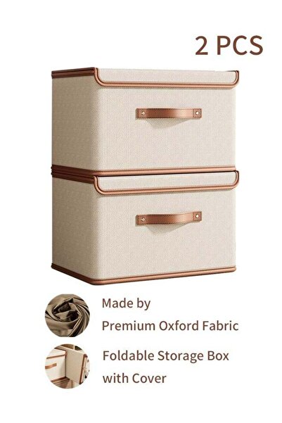 Arabest منظمان لدرجات الملابس مع غطاء (عبوة من قطعتين)، صناديق تخزين قابلة لل...