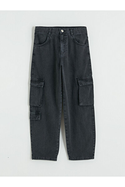 LC Waikiki Ανθρακί Παντελόνι Τζιν Cargo για Αγόρια σε Κανονική Γραμμή