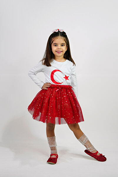 DUCA KIDS Set din două piese: tricou cu mânecă lungă pentru fete Ay Yıldız cu...