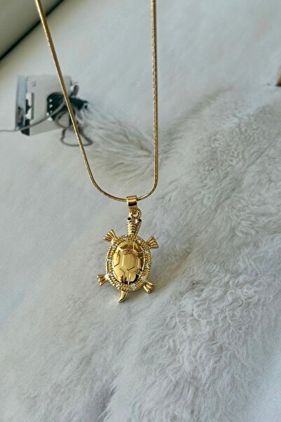 Trendy Butik Çelik Kaplumbağa Figürlü Kolye
