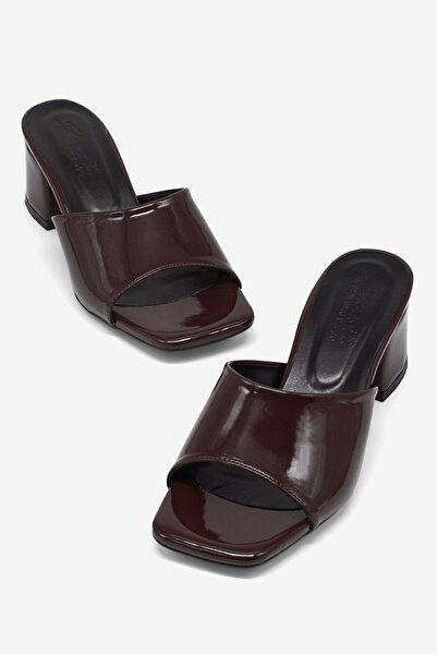 Tonny Black Ženske smeđe udobne štikle Papuče