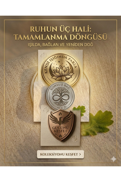 YÖRÜK TASARIM Ruhun Üç Hali Tamamlanma Döngüsü Rozetleri 3 lü Set