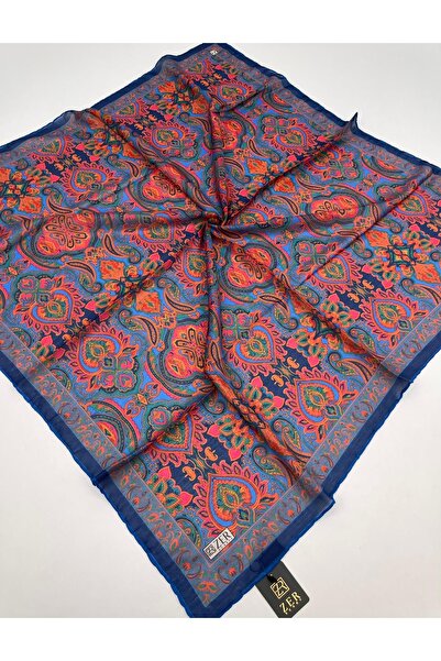 Butik Organik Soft Etnik Desenli Kare Eşarp
