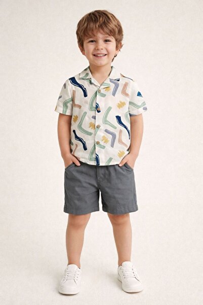 Pollito Σετ 2 τεμαχίων πουκάμισο με πολύχρωμο μοτίβο για αγόρια