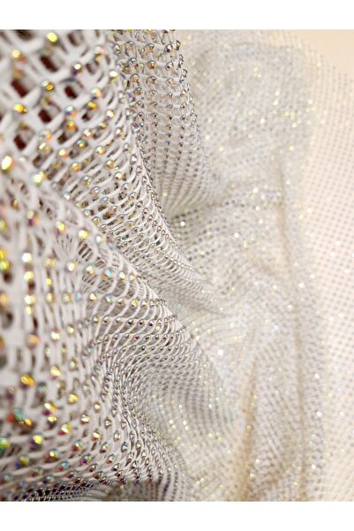 Safir Kumaş Abiyelik Işıl Işıl Enine Boyuna Lastik Gibi Esnek Taşlı File Top ...