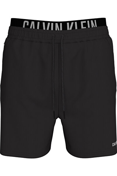 Calvin Klein Erkek Siyah Orta Boy İpli Boxer Yüzme Şortu