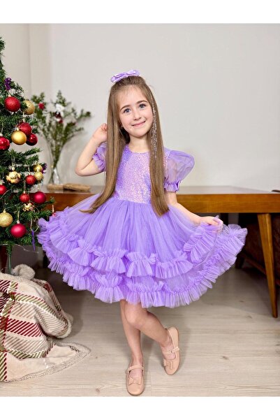 WON KIDS KIZ COÇUK,FIRFIRLI,PAYETLİ,BALON KOL,ELBİSE,LABUBU HEDİYELİ