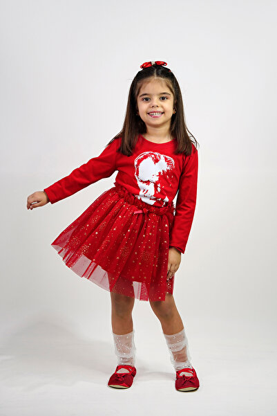 DUCA KIDS Atatürk με τύπωμα Κοριτσίστικο μακρυμάνικο μπλουζάκι και φούστα με ...