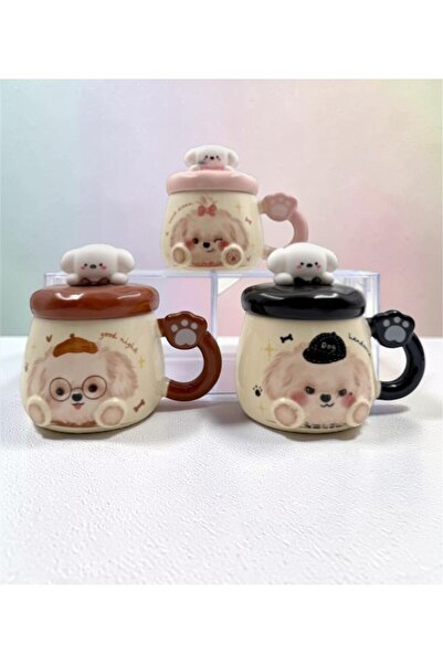 lstri 3D Embossed Dog Porcelain Mug 450 ml Large Capacity, Stylish and Fun De...