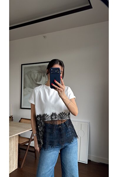 sinemkivanc co dantelă TRICOU DETALIAT