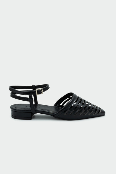 LAMİNTA Sguto Black decupare cu laser pentru femei, model plat sandale