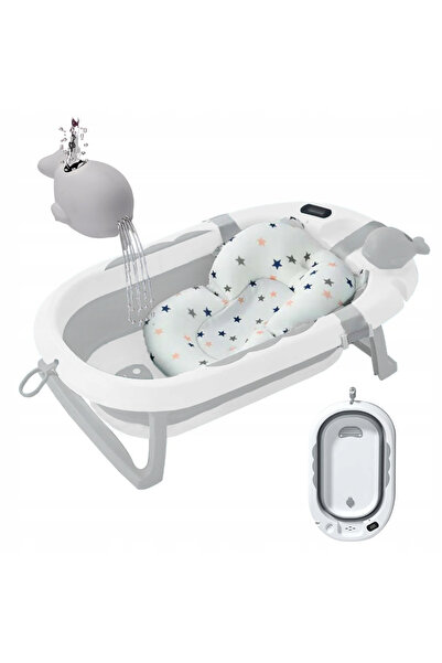OEM Foldable baby bathtub set of 5 pieces, with drainage system, temperature ...