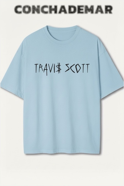 Vordevia Travis Scott cu imprimeu Premium supradimensionat bumbac lu tricou