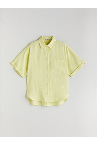 LC Waikiki Modanova Sezon Yellow Modal Mixed Oversized Women's Shirt
