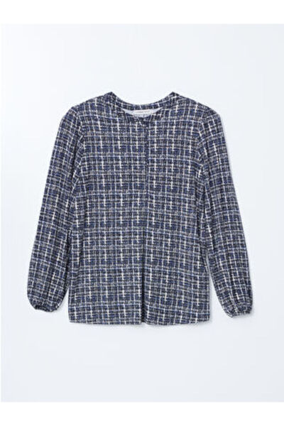 LC Waikiki بلوزة نسائية من MODANOVA SEZON بلون إكرو هاكييم ياكا منقوش