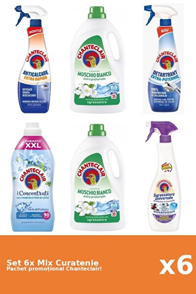Chanteclair Set 6 Mix Curatenie Chanteclair: Lotus, Rapid, Puternic, Mosc Alb