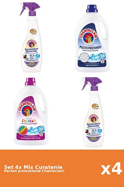 Chanteclair Set 4 Mix Curatenie Chanteclair: Clasic, Color, Lavanda, Mosc Alb