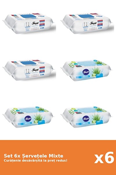 Sleepy Set of 6 Mixed Sleepy Wipes: Aloe Vera, Bleach