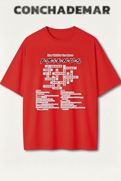 Vordevia Friends Puzzle Štampano Premium Oversize kroj Pamuk delova T-shirt